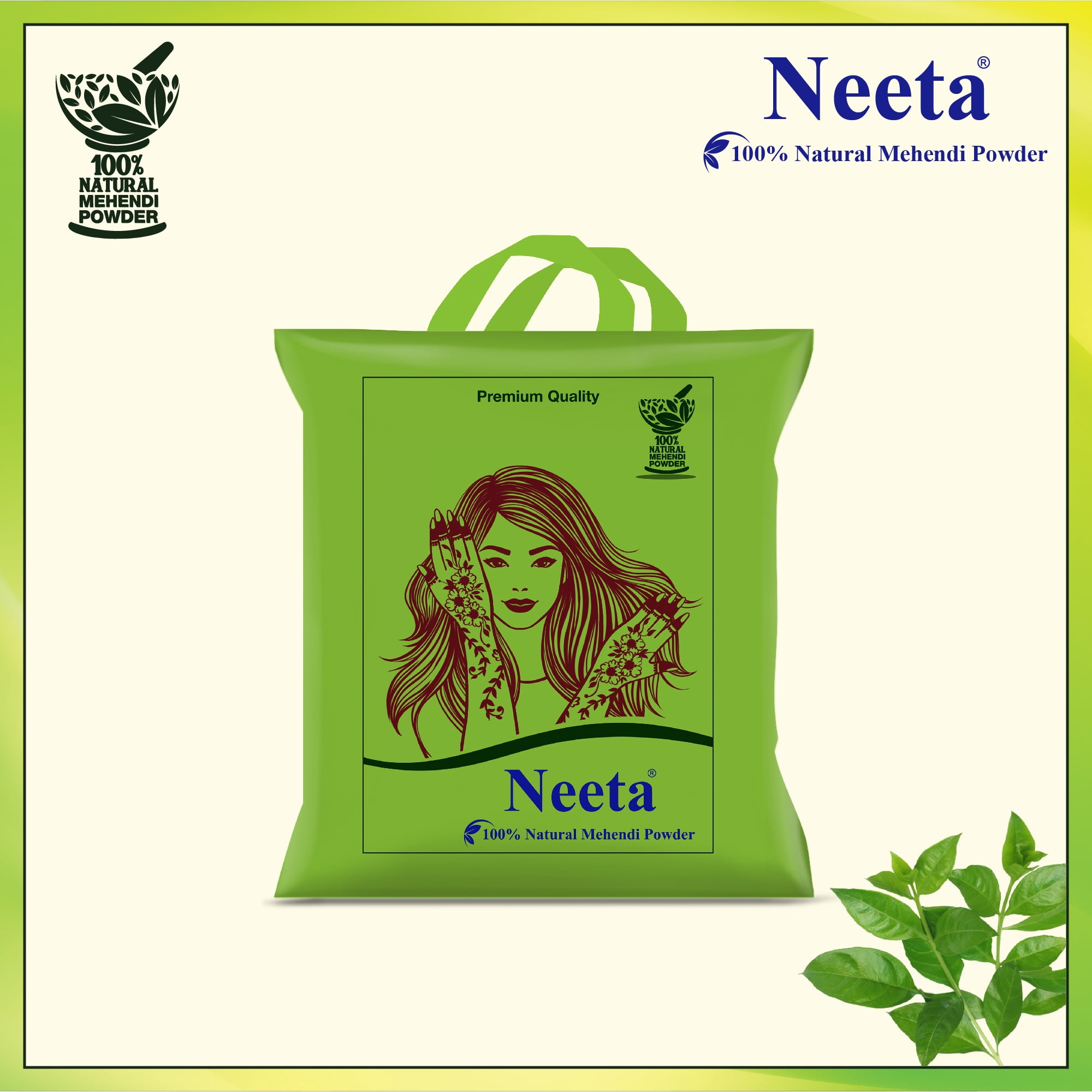 Neeta 100% Natural Henna for Hair Color, Henna with GI Tag for