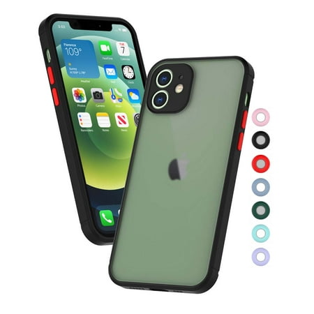 iPhone 12 Pro 2020 Case, Sturdy Case for Apple iPhone 12 Pro 6.1" 2020, Njjex [Military Grade Drop Tested] Translucent Hard Matte Case Soft TPU Bumper Slim Phone Case -Black