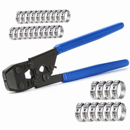- Akoyovwerve Pex Crimper Copper Ring Crimping Plumbing Tool Crimp w/ Clamp, Blue