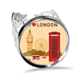 thumbnail image 1 of J'aime Londres UK Bureau de Poste Drapeau Marque Bague Réglable Amour Mariage Engagement, 1 of 3