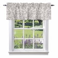 thumbnail image 2 of Pastoral Flowers Window Valance for Kitchen, Grey Flower Farm Vintage Linen Texture Rod Pocket Short Curtain for Small Windows, Light Filtering Decorative Valance, 54 x 18 Inch, 1 Panel, 2 of 9