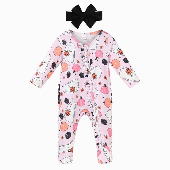 YDFCWXW Baby Girl Clothes Footie Romper Sleeper | Baby Girl Sleeper Daily Wear, Birthday Gift Onesie (Pink, 0-3 Months)
