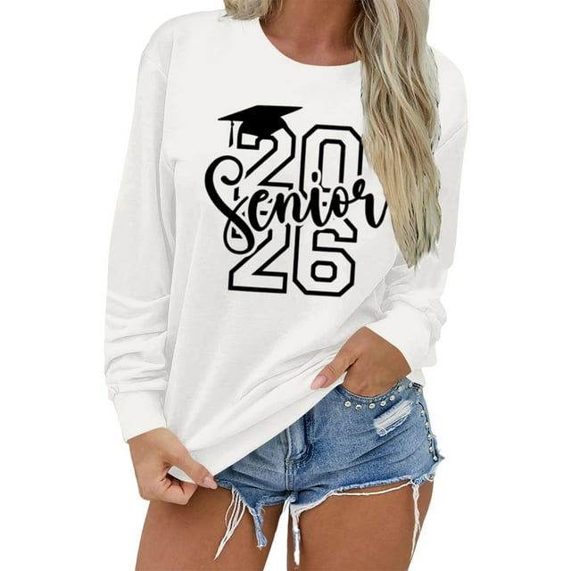 Zhanying Chandail en Molleton Blanc pour Femmes Col Rond Épaules Tombantes Chandail Ample Manches Longues Tops d'Automne Pulls Basiques