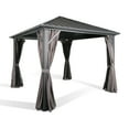 thumbnail image 6 of Ulax Furniture 10’ x 10’ Hardtop Gazebo, Waterproof and Fireproof Curtain, 6 of 7