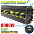 thumbnail image 1 of 8000W Intelligent Car Power Inverter 3000W-6000W Dual USB Vehicle Smart Inverter Pure Sine Wave DC To AC for Car Auto RV ,Easy to Use, 1 of 5