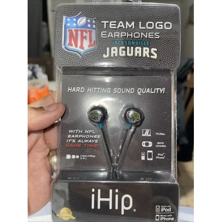 iHip NFF10200JAJ NFL Jacksonville Jaguars Mini Ear Buds Gold/Turquoise..