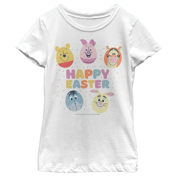 Girl's Winnie the Pooh Easter Egg Pals  Graphic Tee White Medium