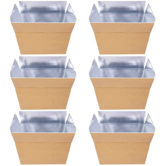6 Pcs Insulated Shipping Boxes, 8.7 x 4.7 x 5.7 in/22 x 12 x 14.5 cm, Foam Cooler with Aluminum Foil Liner, Thickened Cardboard Foldable Cooler, for Food Delivery, Perishable Transport