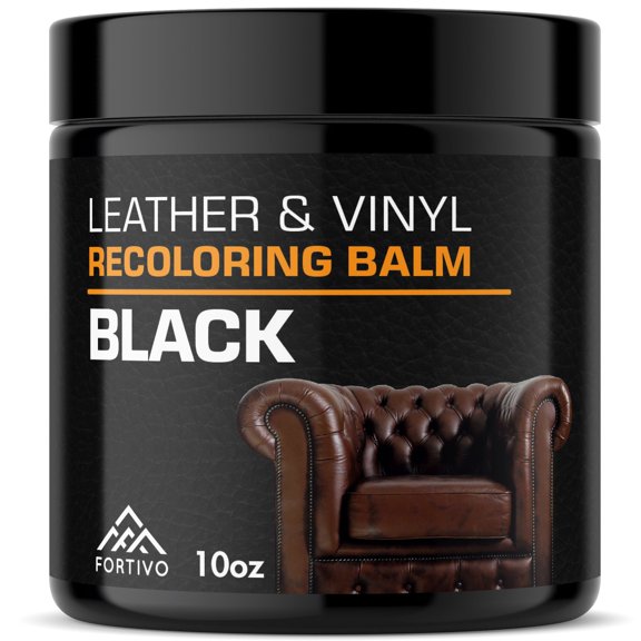 FORTIVO Recoloring Balm Leather Scratch Remover, Black, 10 oz