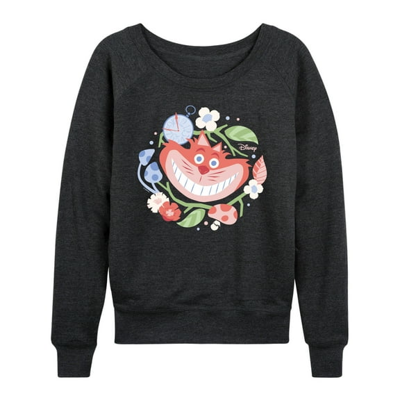 Disney - Alice in Wonderland - Cheshire Cat Circle - Women's Lightweight French Terry Long Sleeve Shirt