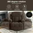 thumbnail image 3 of Manual Recliner Rocker Chair with Heat and Massage, Sesslife Swivel Ergonomic Lounge Chair with Side Pockets and Cup Holders, Single Electric Reclining Sofa Chair for Bedroom Home Theater, Brown, 3 of 7