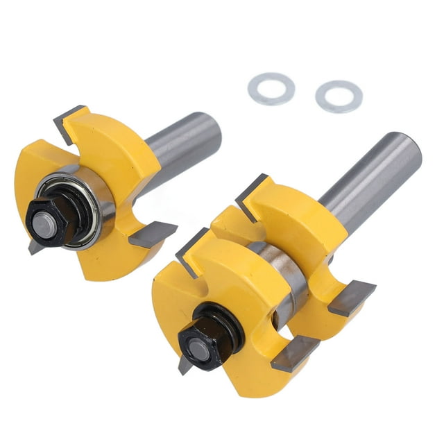 Langue Groove Bit, 2pcs Languette Rainure Routeur Rainure de la Langue Routeur Bit Rainure Routeur Installation Sans Effort