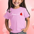 thumbnail image 2 of Tkrady Toddler Girls Shirts Valentine's Day New Round Neck Short Sleeve Cute Shirts Tops, Sizes 1-12 Years, 2 of 6