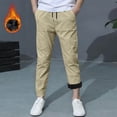thumbnail image 4 of CONROSES Kids Boys Workout Pants Straight Leg Sports Pant for Child Solid Elastic Waist Drawstring Cozy Athletic Jogger Trousers with Pockets, 4 of 4