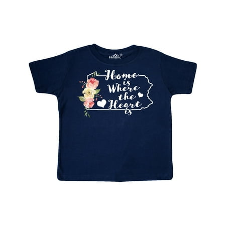 

Inktastic Pennsylvania Home is Where the Heart is with Watercolor Gift Toddler Boy or Toddler Girl T-Shirt