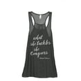 thumbnail image 1 of What She Tackles She Conquers Women's Fashion Sleeveless Flowy Racerback Workout Yoga Tank Top Charcoal Grey Small, 1 of 3