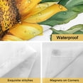 thumbnail image 4 of No Hook Shower Curtain with Snap in Liner, Summer Sunflower Yellow Floral Waterproof Bath Curtain Double Layers with See Through Top Window, Green Leaves Plant Hotel Shower Curtains 60x72in, 4 of 9