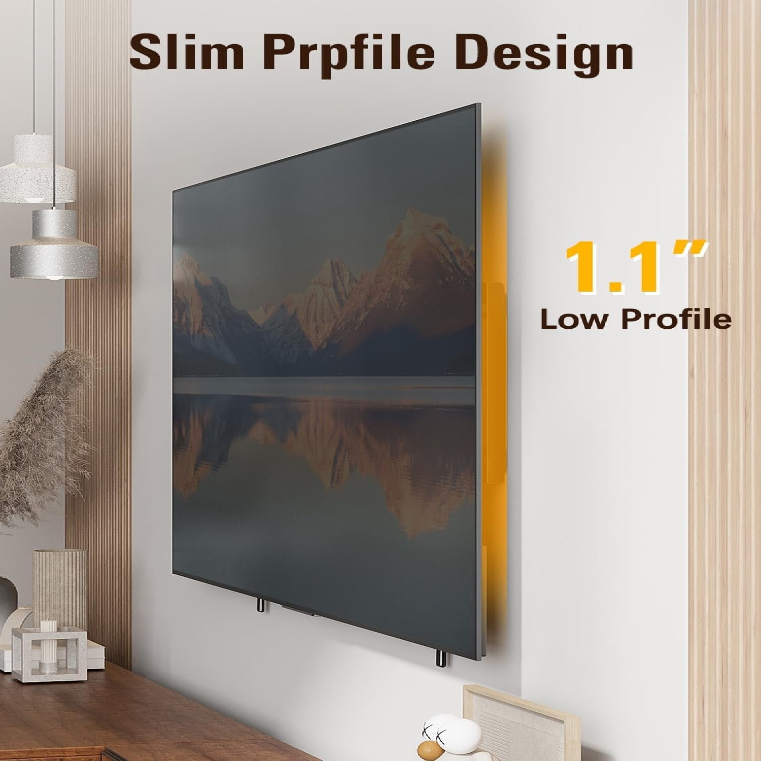 Fixed TV Wall Mount, Low Profile Wall Mount Bracket for Most 42-90 Inch Television, F TVs Mount for Space Saving, Fits 16", 24", 32" Studs, Max VESA 800x400mm and 132lbs MD2361-32