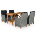 thumbnail image 1 of vidaXL 5 Piece Garden Dining Set Light Grey, 1 of 5