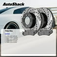 thumbnail image 3 of AutoShack Front Vented & Rear Vented Drilled & Slotted E-Coated Brake Rotors + Ceramic Pads 12-PC Brake Kit Replacement for 2007-2011 Lexus GS350 2006-2013 Lexus IS350 ShadowGuard, 3 of 5