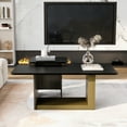 thumbnail image 3 of Harper & Bright Designs Modern Black Coffee Table Set of 2, Wood Center Table with End Table, Square Coffee Table with Storage for Living Room, 3 of 13