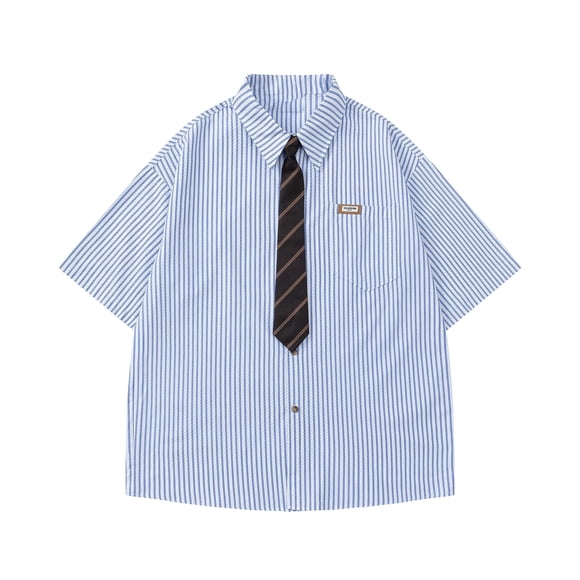 Gspmoly Tshirts Shirts for Men, Men'S Vintage Casual Stripe Button Lapel Fashion Long Sleeve Shirt Men Top Savings