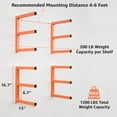 thumbnail image 3 of Wood Organizer and Lumber Storage Rack Wall Mount, Heavy Duty Metal Shelf with 6-Level Holds Up 1200 LBS, Indoor & Outdoor Use - Orange, 3 of 16