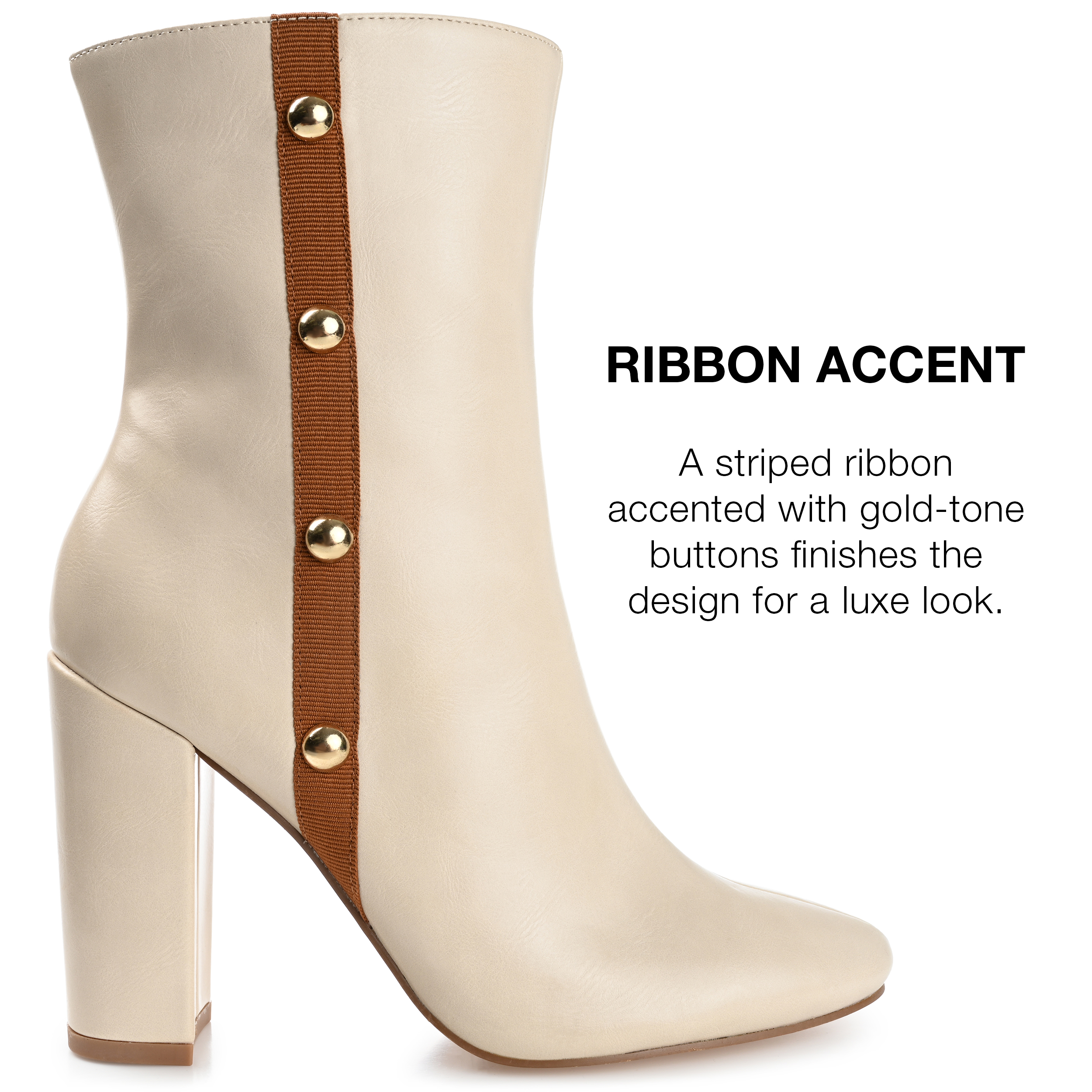 Journee Collection Womens Gaibriel Round Toe Block Heel High Ankle Booties