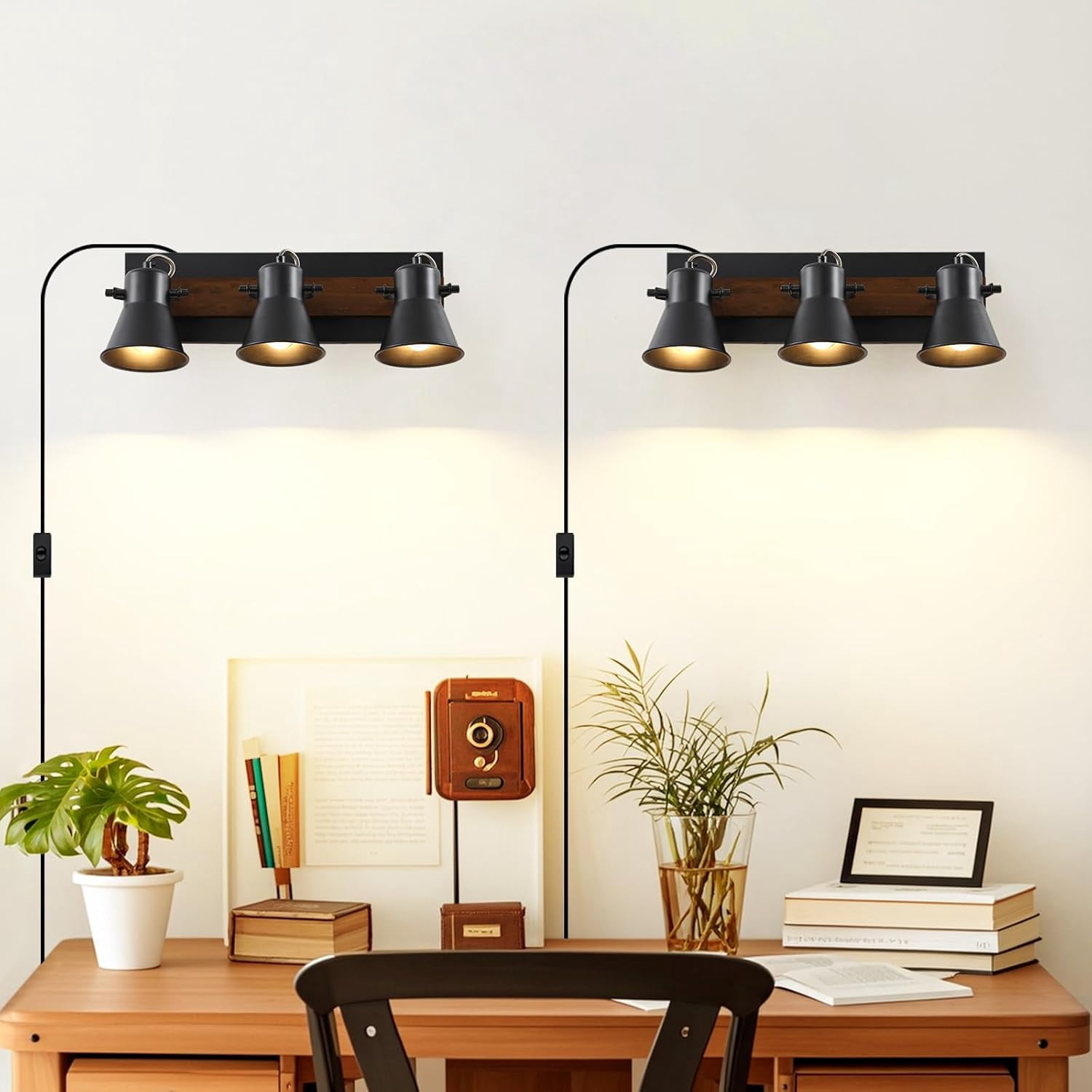 KEESFU 4.2 in Black Spotlight Head Corded Electric Plug-in Track Lighting Sets