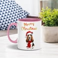 thumbnail image 3 of Merry Christmas Basset Hound Enjoys Woofmas Winter Xmas Holiday 11oz Accent Two-tone Mug Bassets Dog Breed Lovers Gifts Idea Coffee Tea Cup - 02022, 3 of 5