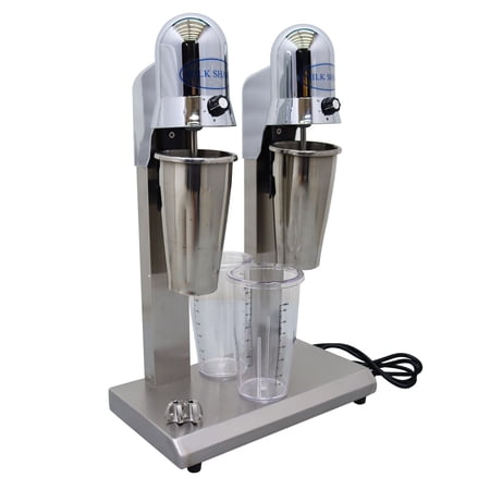 Electric Milk Shaker Mixer Double Head Coffee Blender Adjustable Speed with 2 Cups