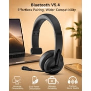 AOC Wireless Headset with AI Noise-Canceling Microphone, Bluetooth Headphones, for Home Office Remote Work Zoom, Black