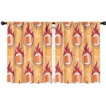 Blackout Kids Curtains,Orange Flaming Footballs Pattern Childrens Insulated Curtains Set Of 2,Bedroom Essentials,Toddler Room Decor 42"x54"