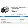 thumbnail image 2 of A/C Compressor - Compatible with 1996 - 2001 Ford Explorer 1997 1998 1999 2000, 2 of 2