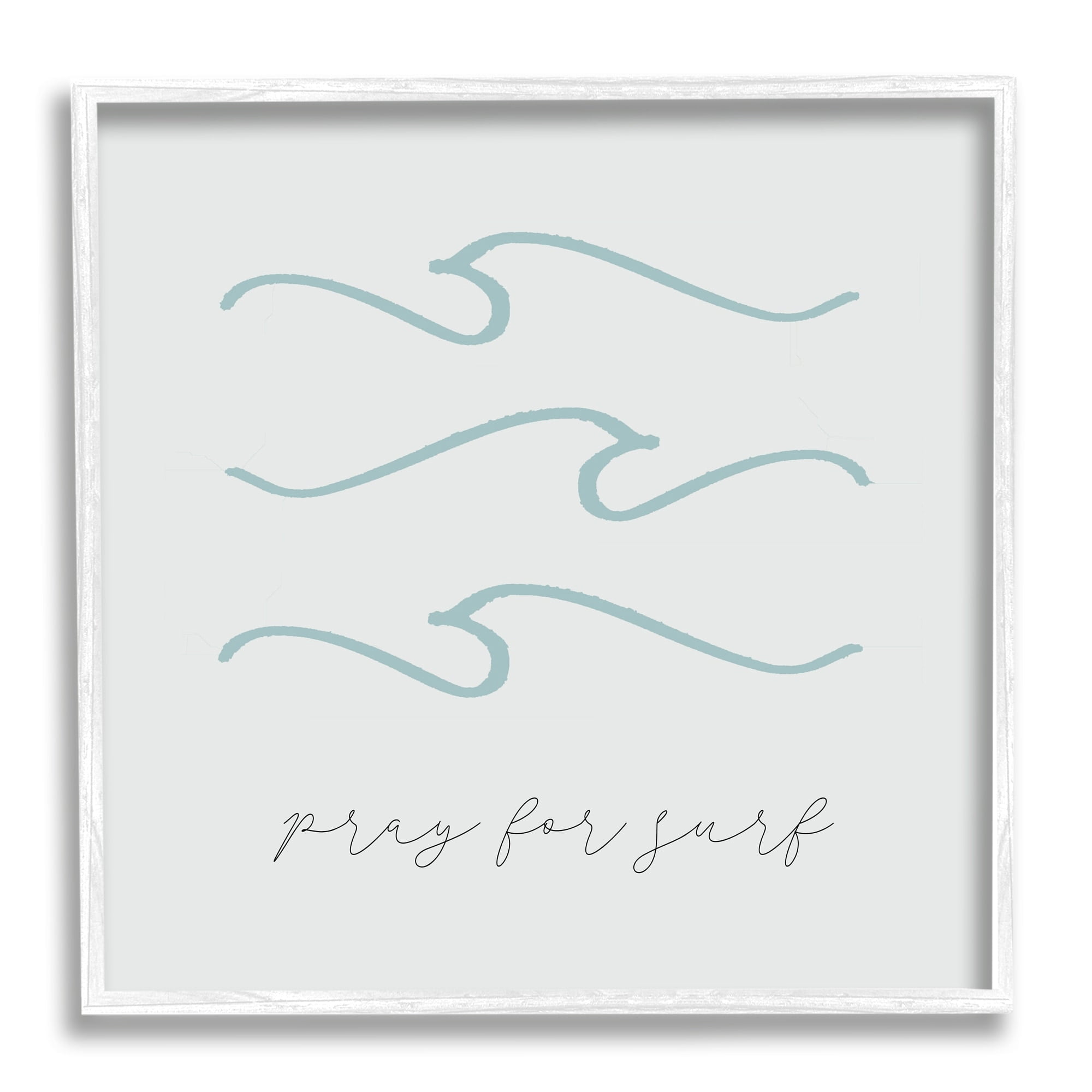 Stupell Industries Pray for Surf Nautical Beach Phrase Tranquil Waves, 24 x 24,Design by Daphne Polselli