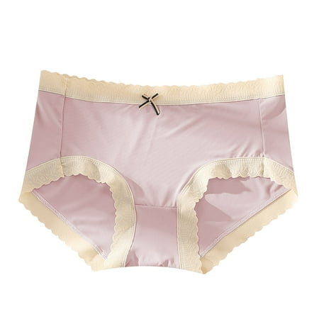 MITCOWBOY Womens Underwear Ice Silk Mid Waist Bowknot Briefs Breathable Soft And Skin Friendly Comfortable To The Body. Womens Sexy Underwear Seamless Underwear For Women Brown L Clearance