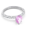 thumbnail image 3 of Diamond-Capitals 1.30 Ct Wonderful Natural Diamond Pink Sapphire Gemstone Proposal Ring for Ladies in Solid 14K White Gold Size 8.5, 3 of 8