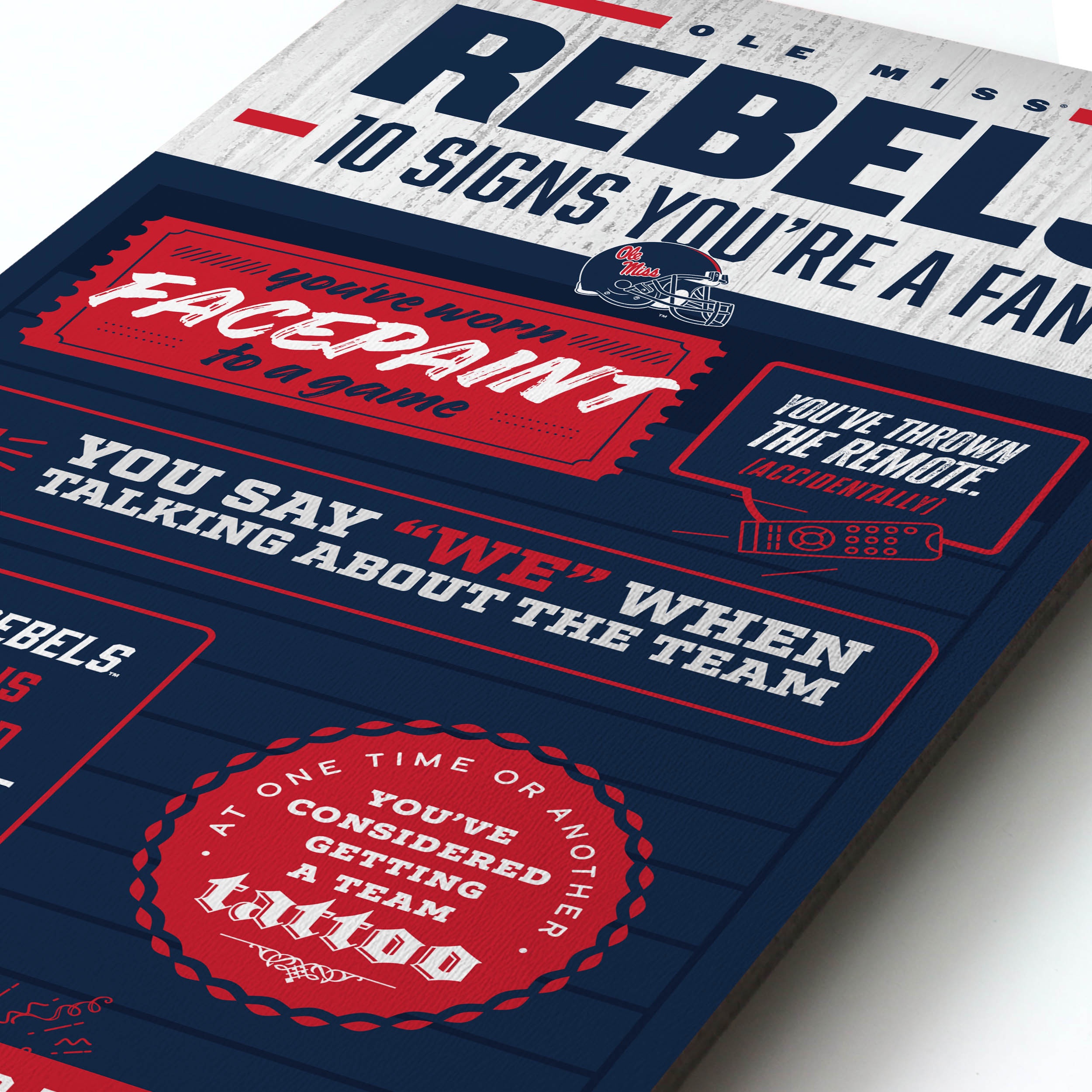 YouTheFan NCAA Mississippi Rebels 3D Top 10 Wall Art