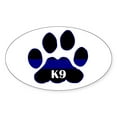 thumbnail image 1 of CafePress - K9 Thin Blue Oval Sticker - Sticker (Oval), 1 of 1