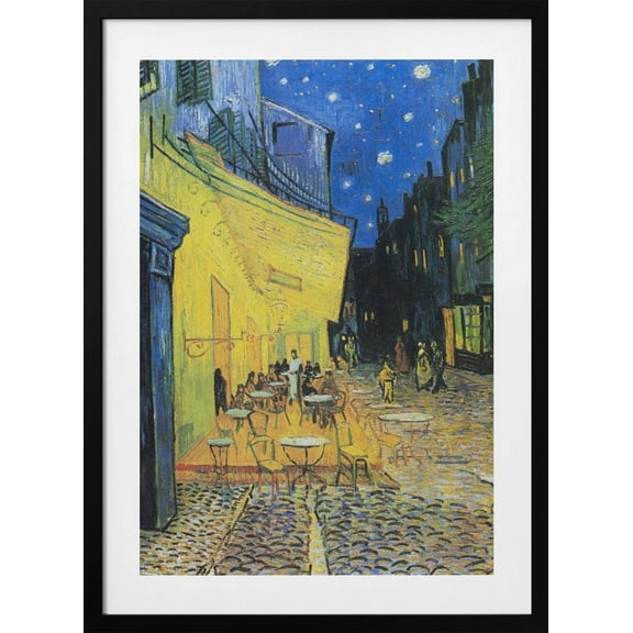 Café Terrace At Night Framed Art Modern Wall Decor