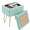 Mint Green, variant on Vanity Storage Ottoma, Faux Fur Footrest Stool for Makeup with Gold Hairpin Legs, Padded Vanity Seat for Living Room & Bedroom, Gray