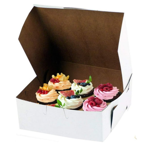 250 pack Standard White Cake Boxes 5.5 x 4 x 3 Paperboard Bakery Boxes