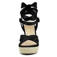 thumbnail image 6 of BLISSFUL STEP Women's Crisscross Espadrille Platform Lace Up Wedge Sandals, 6 of 8