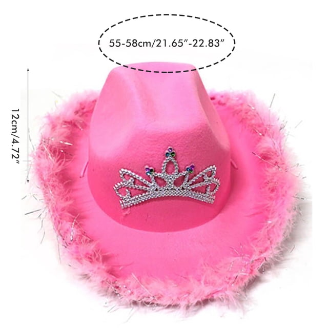 Sombrero De Vaquero Rosa, Sombrero De Vaquero De Fieltro Con Cordón Para El Cuello, Accesorios Para Disfraz De Fiesta, Vestido Para Mujer ANGGREK Otros