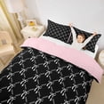 thumbnail image 2 of Erosebridal Cute Bow Knot Queen Duvet Cover Set For Girl Kids,Ribbon Bowtie Bows Bedding,Black White 3-Piece,No Comforter,Reversible, 2 of 6