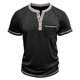 thumbnail image 5 of Camisa de Manga Corta de los Hombres con Botón de Manga Raglan Bolsillo Cuello de Vuelta, Blusa Sólida Casual, 5 of 6
