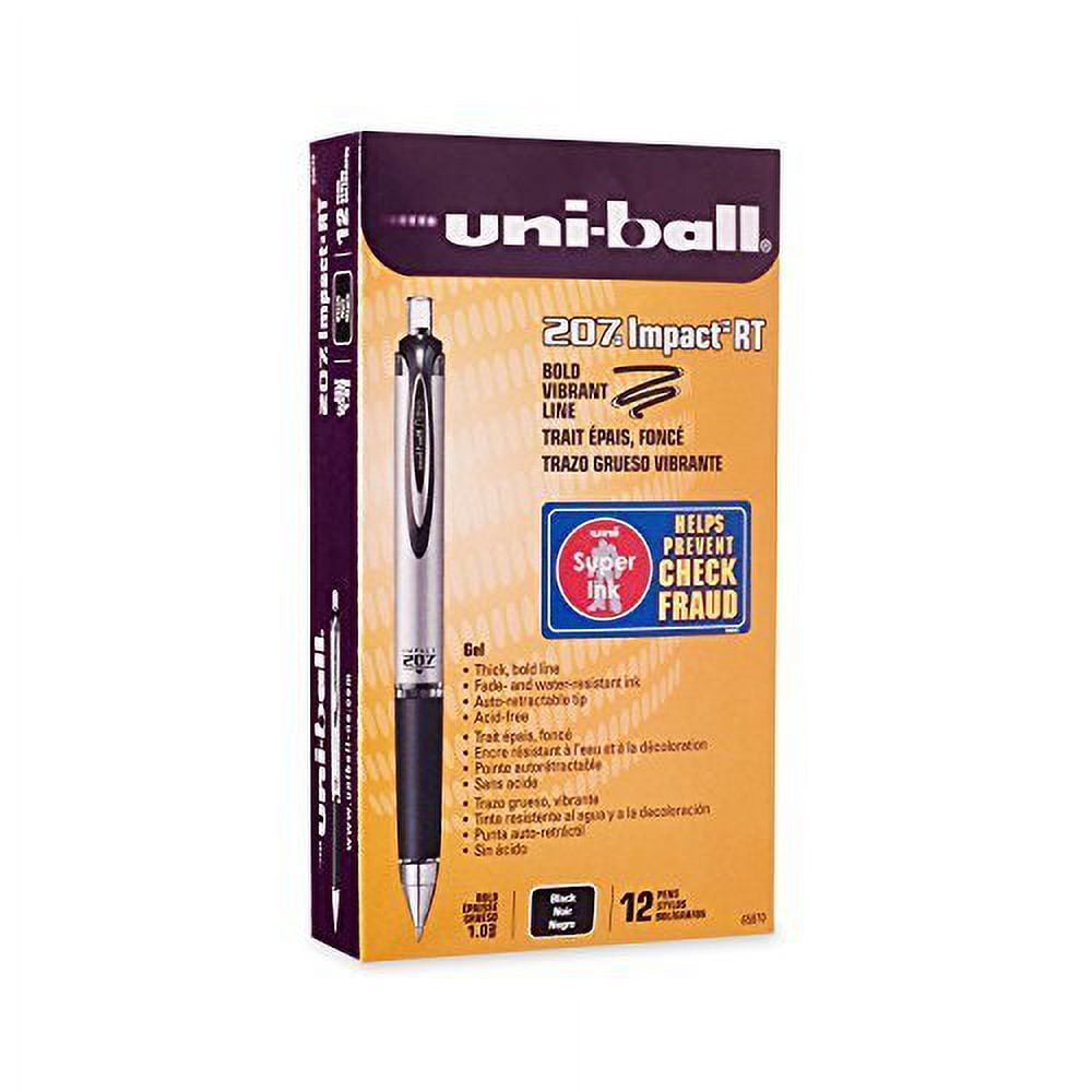 uni-ball Impact RT Retractable Bold Point Gel Pens, Black Ink Pens (65870) (4-Pack of 12)
