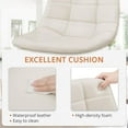 thumbnail image 5 of LUE BONA Checkered Pattern Faux Leather Bar Stools, Antique White (Set of 4), 5 of 7