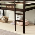 thumbnail image 5 of Jopath Twin Size Loft Bed, Rubber Wooden Loft Bed Frame with Ladder, Bed Platform of Strengthened Slats, Modern Low Loft Bed for Boys Girls, Espresso, 5 of 8