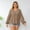 Khaki, variant on U.Vomade New Ladies Floral Top Women V Neck Long Sleeve Dot Print Casual Top Plus Size Loose Plus Size Ladies Top